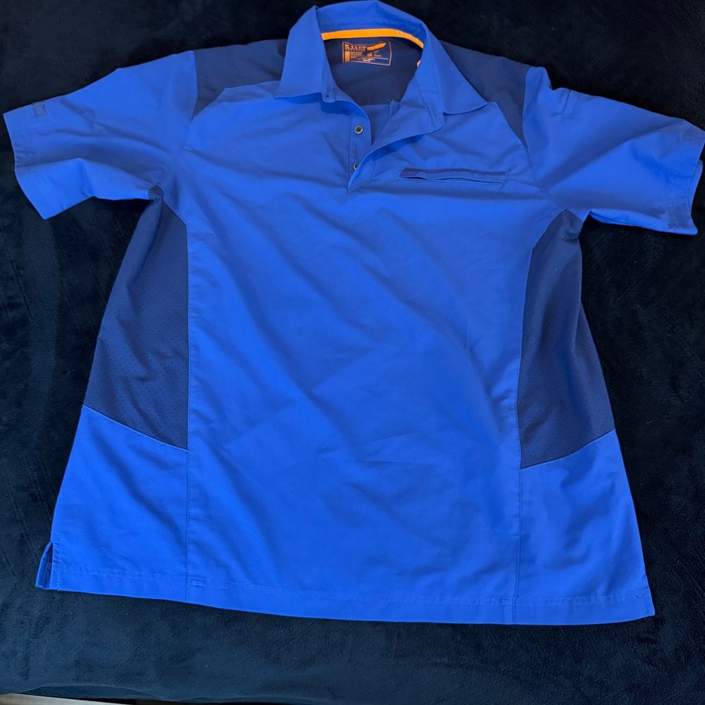 5.11 Tactical Helios Polo Shirt Mens Large Blue Short Sleeve Mesh TLBLIN-4606